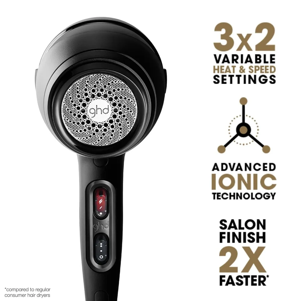 Air Hair Dryer &mdash; 1600w Professional Blow Dryer, Salon Strength Motor, Concentrator Nozzle, Adjustable