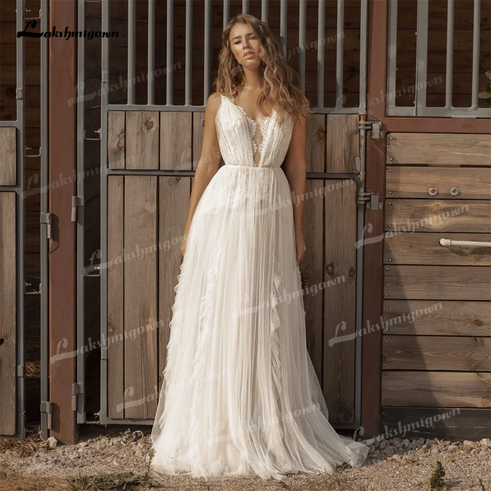 Wedding Dress Vestido Playa Aliexpress Customized A Line Tulle
