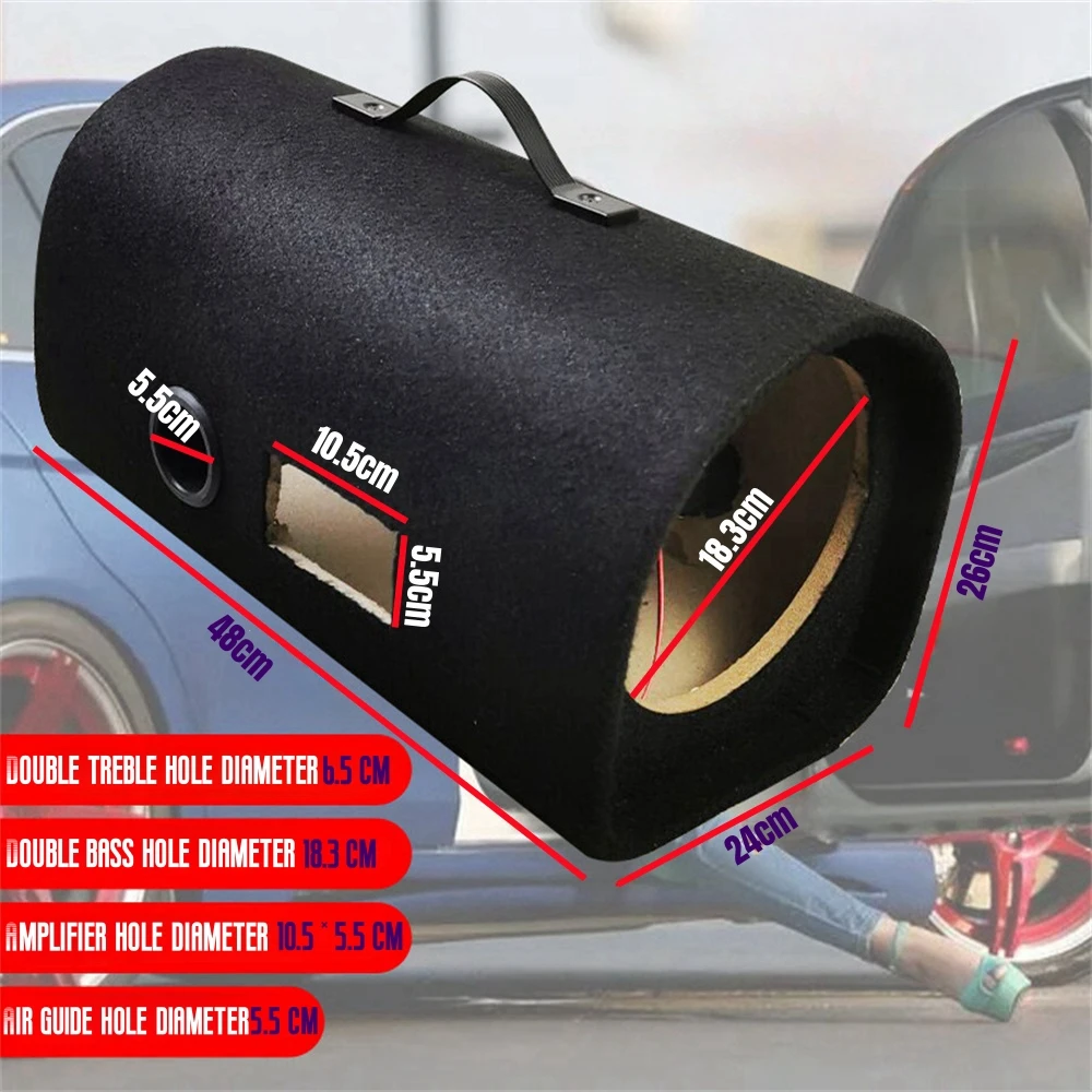 Vehicle Audio Modification Wooden Box Accessories 8- Inch Tunnel Dual Bass/Dual Treble Shell for Car/Home subwoofer Empty Box