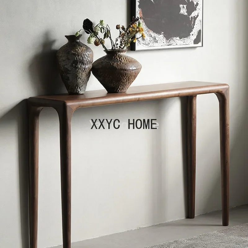 

Cabinet Arcade Slim Side Table Recibidor Square Office Korea Vintage Wood Display Minimalist Entrada Mueble Home Furniture