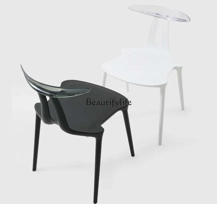 

Transparent Acrylic Kitchen Island Dining Chair with Backrest Simple Home Dolphin Chair