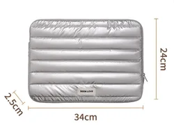 Waterproof Quilted Laptop and Tablet Protective Sleeve - Lightweight and Stylish (13.3 inch - silver)