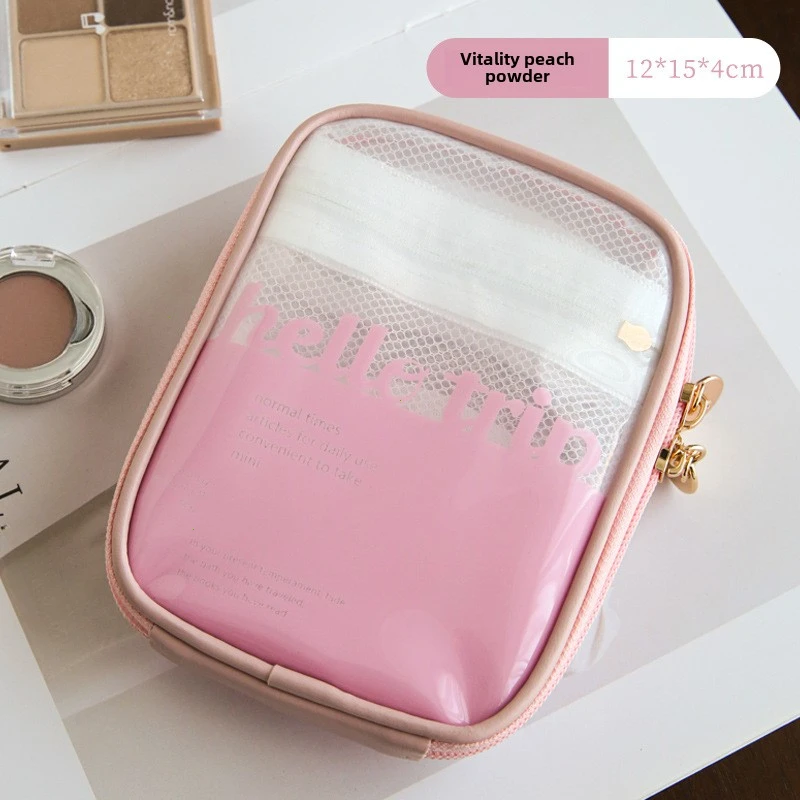 Chic Mini Clear Makeup Organizer Bag – Compact Cosmetic & Toiletry Storage Pouch