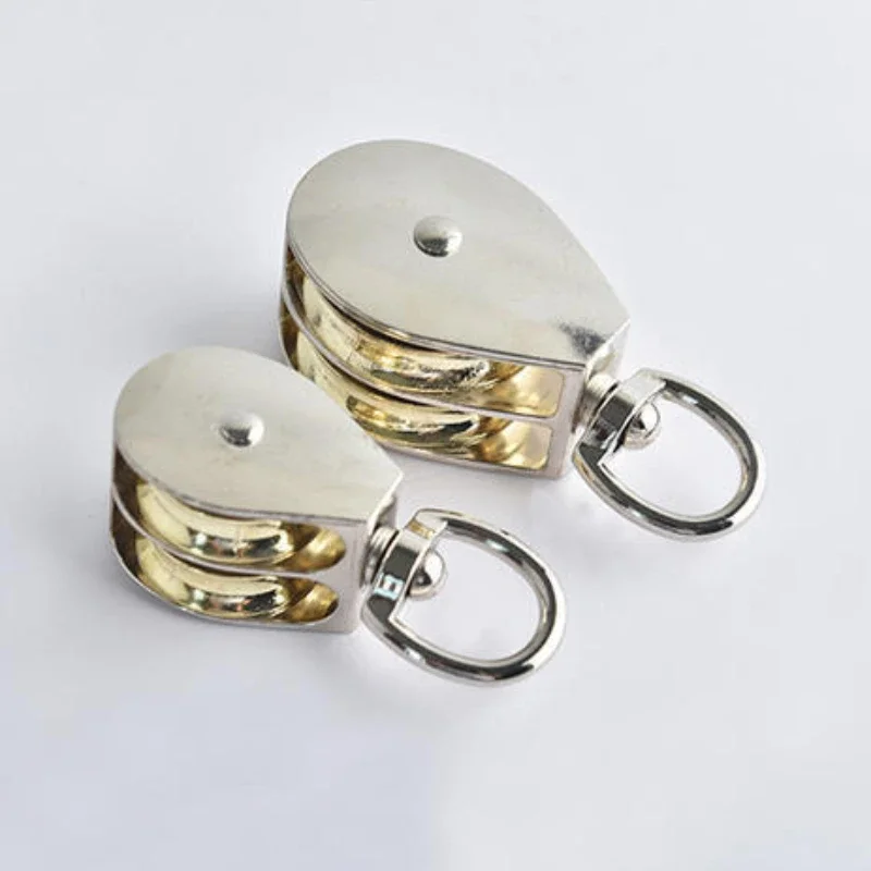 DIY Mini Metal Sheave Zinc Alloy Fixed Pulley Crown Block And Tackle Lifting Wheel Single/Double Pulley