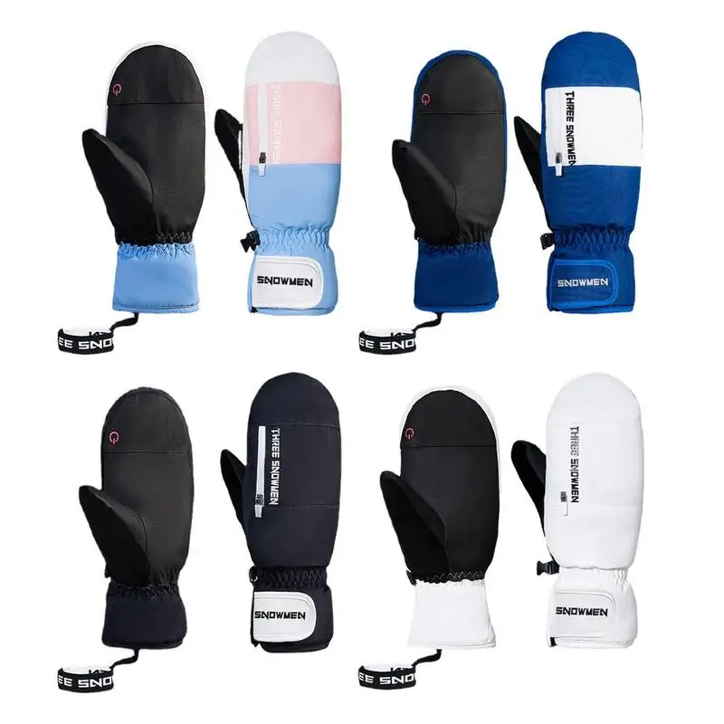

Men Women Winter Warm Ski Gloves Snowboarding Mountaineering Mitten Windproof Unisex Snow Gloves With Anti-Lost Equipment