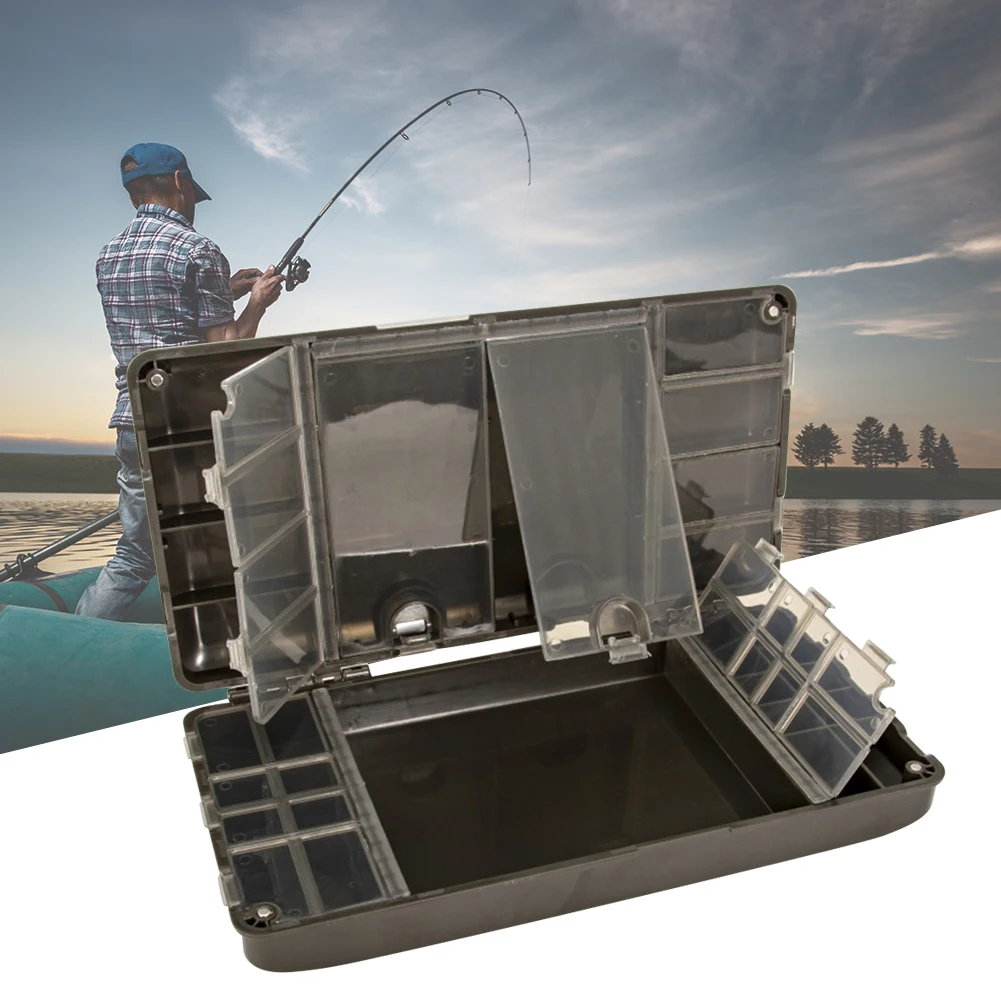 Carp Fishing Organizer Box Portable Spoon Hook Bait Box 27 Grid Magnetic  Multipurpose Compartments Fishing Gear Accessories