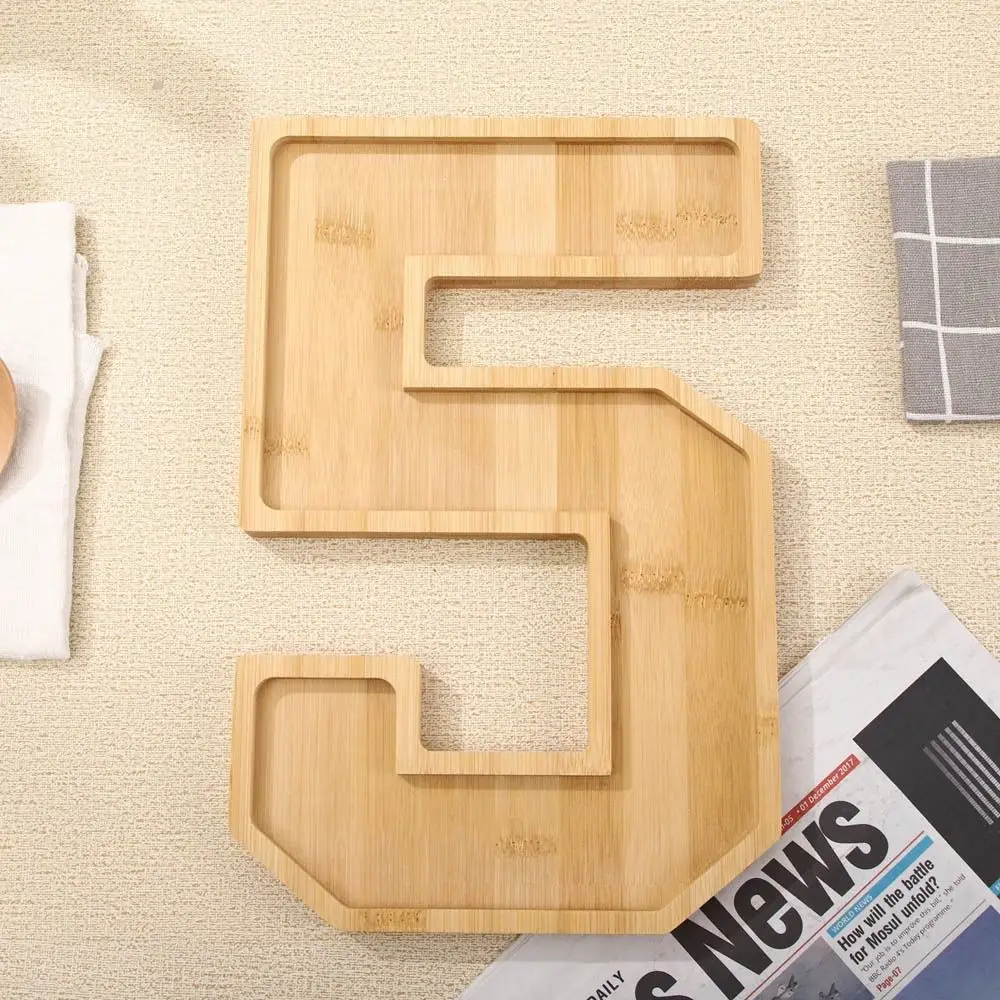 Description Picture 4 of itemLarge Wooden Number Charcuterie Board Decorative Fillable Number Food Tray Practical Food Platter Serving Trays Chocolate
