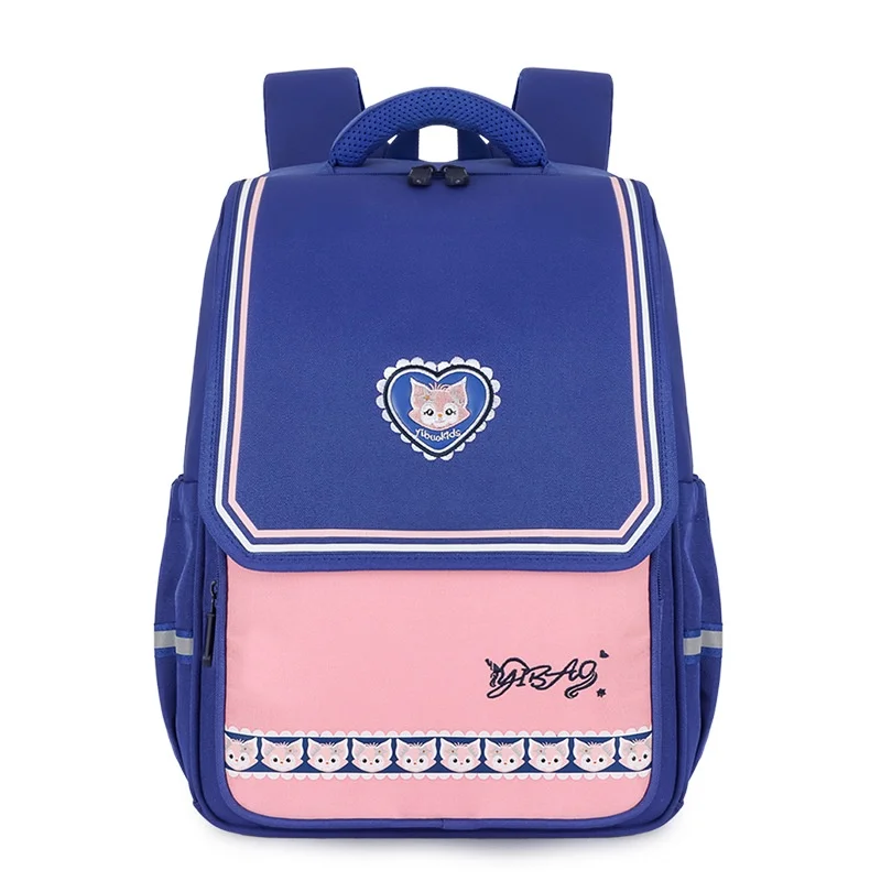 Grade 1-6 Children Students British Style Cute Backpacks New Girls Boys Cartoon Fashion Reflective Schoolbags High-capacity Hot
