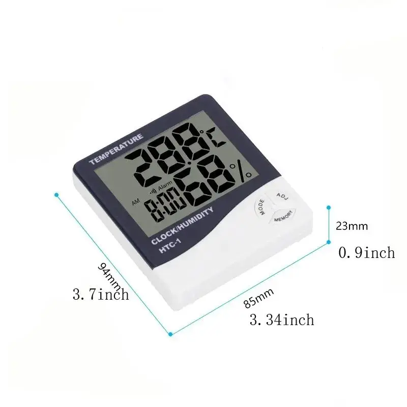 LCD Electronic Digital Temperature Humidity Meter Thermometer Hygrometer Indoor Outdoor Weather Station Clock