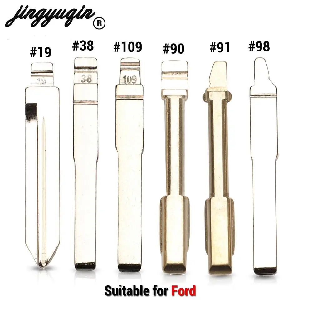 Jingyuqin Flip Remote Key Blade Per Ford Focus Mondeo Fiesta Transit Galaxy No.38 #19 98 90 91 109 38 Fob Hu101 Fo21 Fo38 Blade