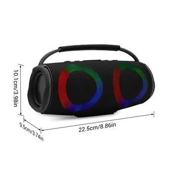 Powerful Bluetooth Speaker LED Light Portable Outdoor Speakers Dual 4'' Subwoofer Sound Box Support 6