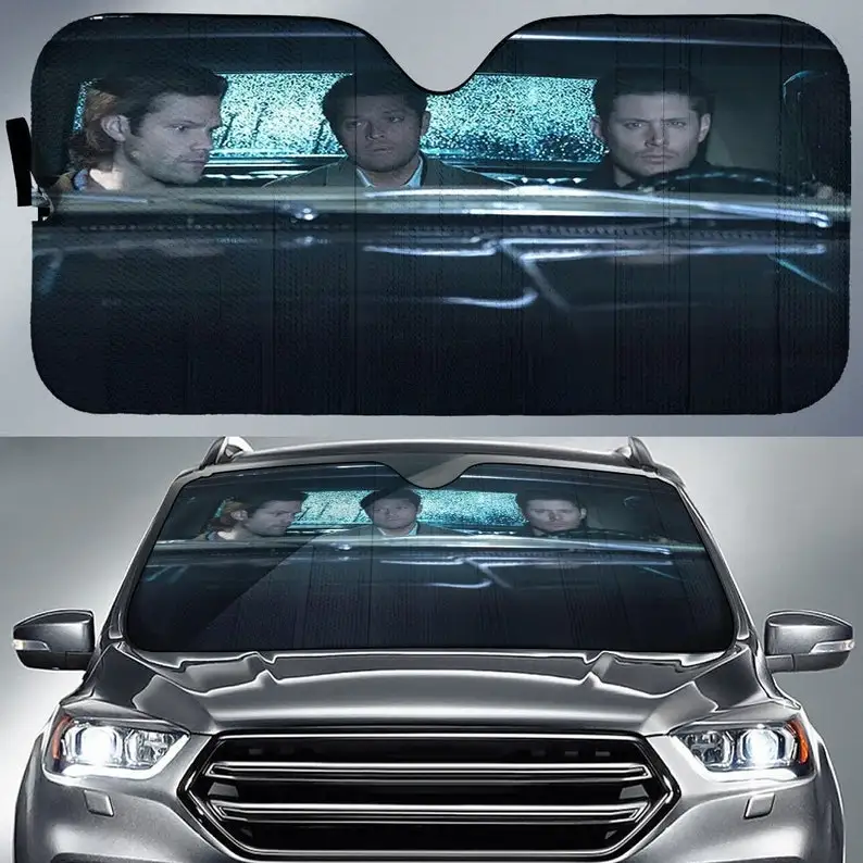 

Supernatural Movie Sam Dean Winchester Castiel Car Sun Shade Auto Accessories, Auto Sun Shade, Car Sun Shade, Car Windshield