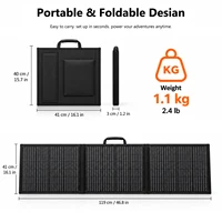 Chargeur solaire portable 100W, panneau solaire pliable pour générateurs solaires, camping en plein air, voyage, batterie externe, téléphone, USB Type-C 2