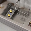 Gray Stainless Steel Kitchen Sink Large Capacity Single Bowl Thickened Handmade Multifunctional Basin With Multiple Accessories 2