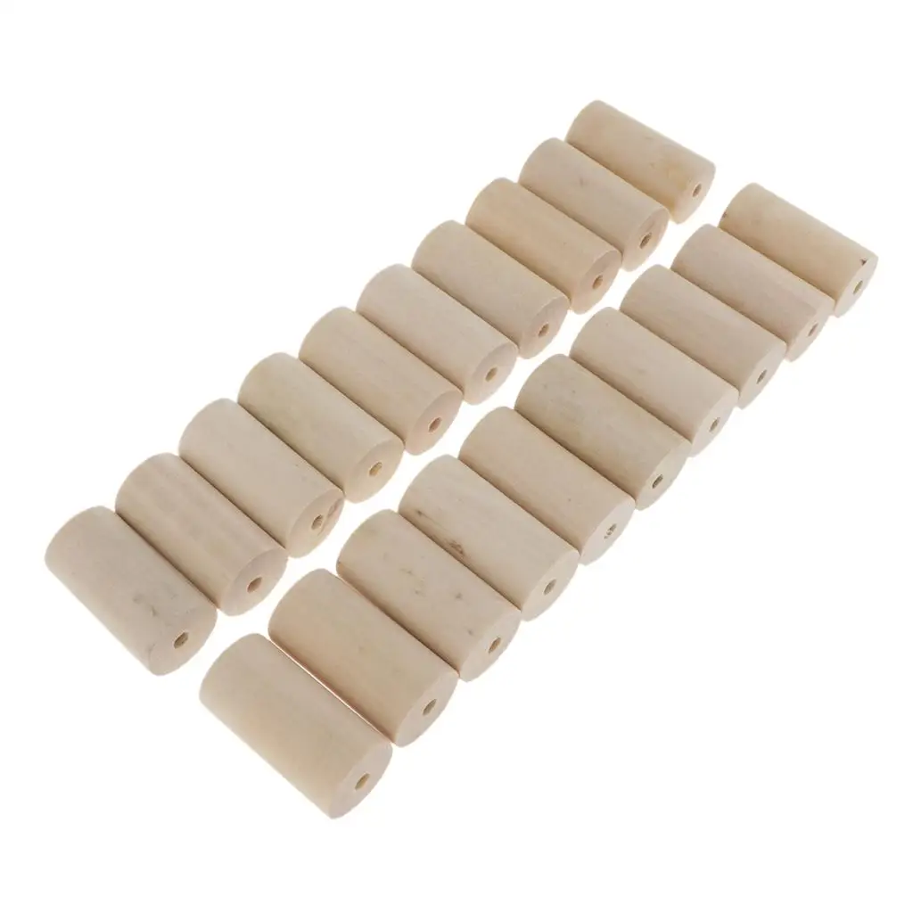 

20Pcs Wooden Beads Cylinder Unfinished Tube Bead DIY Jewelry