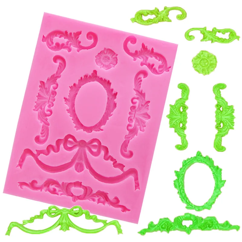 

3 шт., рельефная силиконовая форма для украшения торта