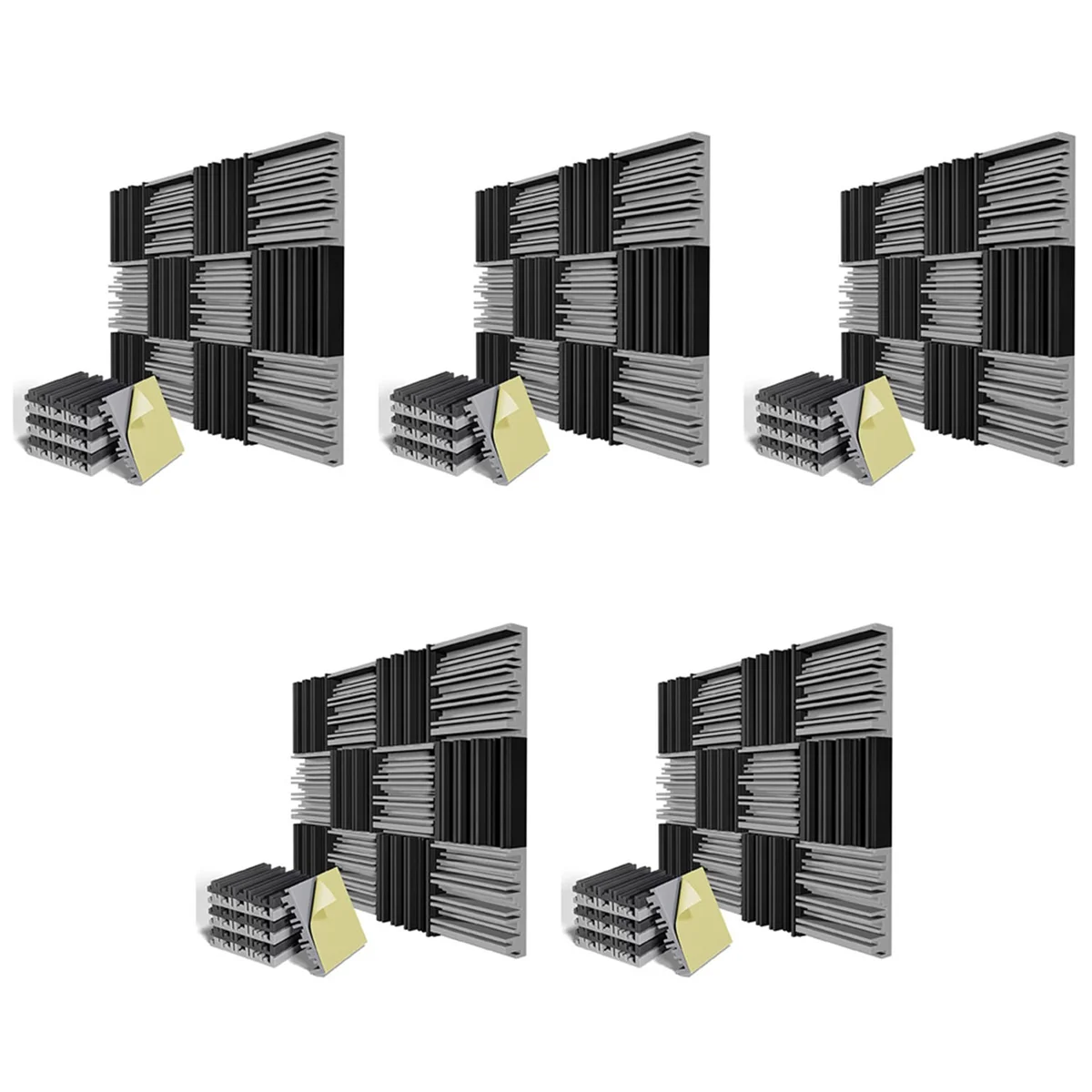 

60 Pack Self-Adhesive Sound Proof Foam Panels,12 x 12 x 2 Inches Acoustic Foam,for Wall,Home,Studio