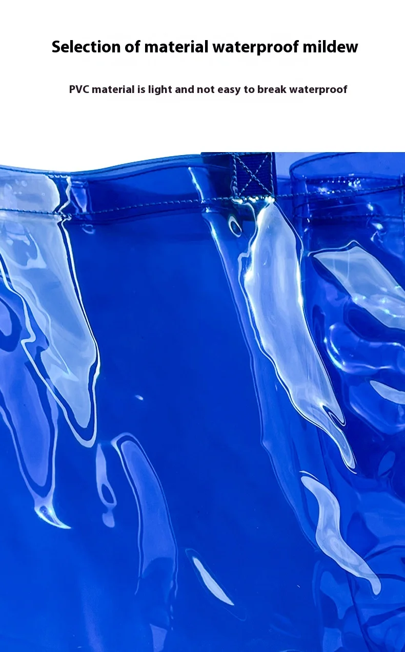 Neue große, durchsichtige Tragetasche, wasserdicht, sanddicht, für Strand, Reisen, Schwimmbad, Umhängetasche, Unisex-Handtasche, Stadiongenehmigung – Detail 3