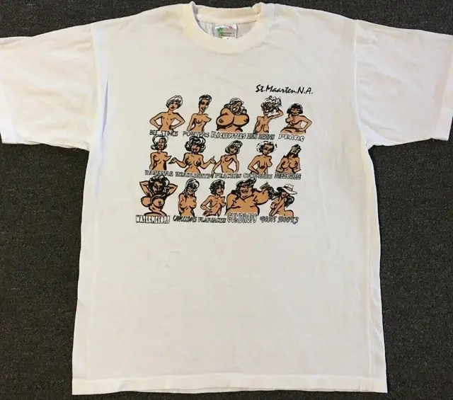 Vtg 90s Boob Types T Shirt M Funny Crude Joke Sex Cartoon Grunge 