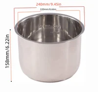 Marmite intérieure en acier inoxydable, 1 pièce, 6 litres, pour marmite instantanée IP-POT-SS304-60 1
