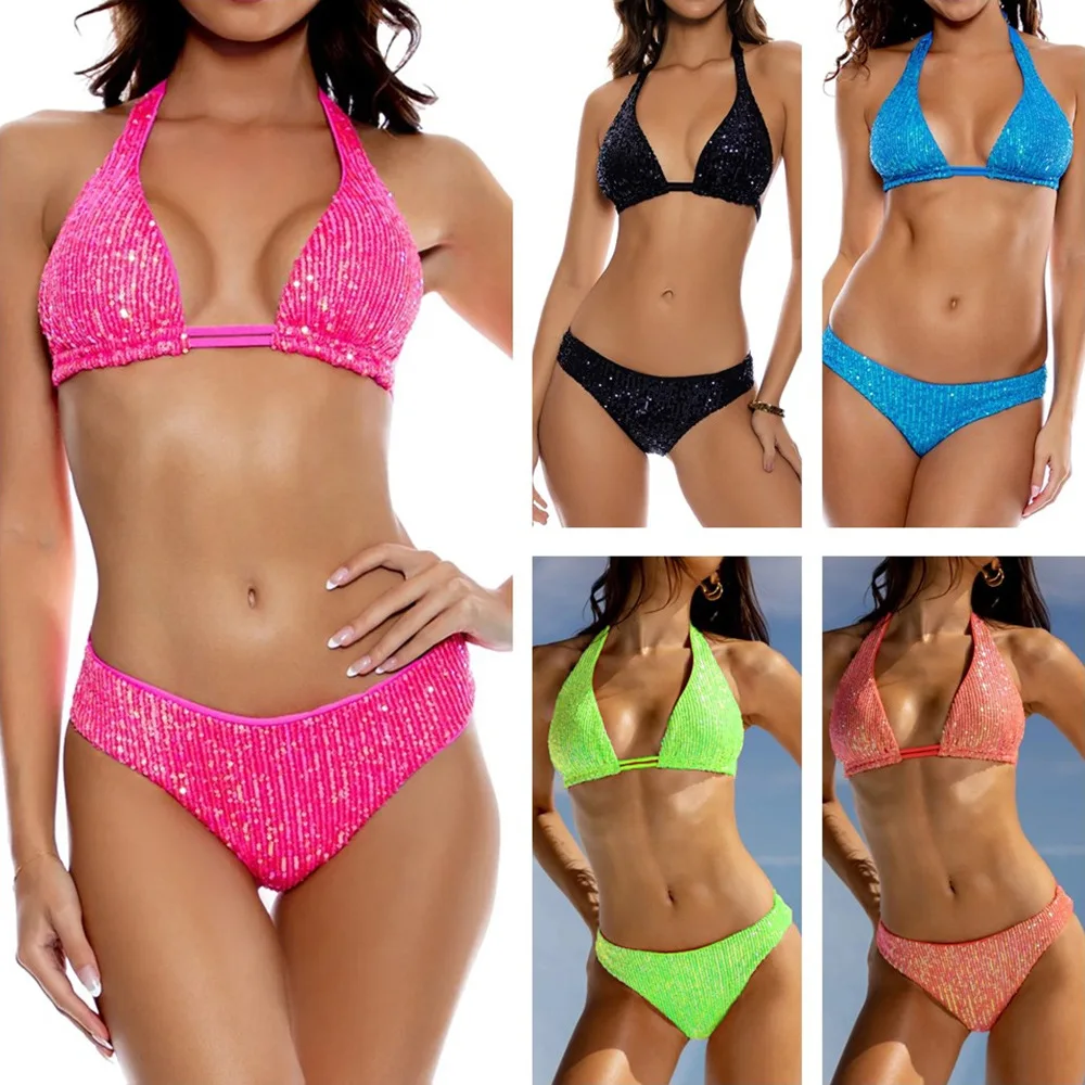 Sparkle Waves Sexy Bikini Frauen Bademode Weiblichen Badeanzug Zwei-stück Bikini Set Lter Krawatte Badeanzug Badende Купа Ж Diego Diego
