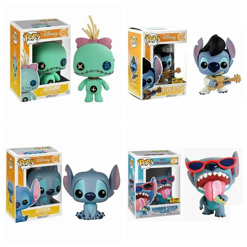 Funko Pop Scrump 126 # Elvis Stitch 127 # Summer Stitch 636 # Stitch 159 # Action Figures Collection Model Toys For Birthday Gift