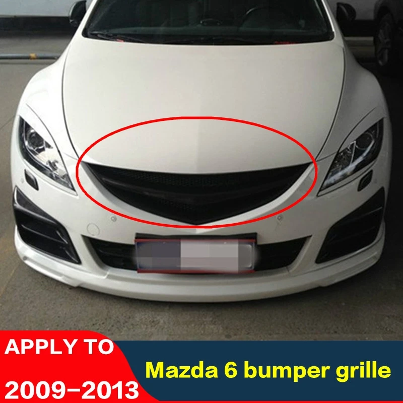 Fits 2009-2013 MAZDA6 Front Bumper Lower Grille W/ Silver Trim