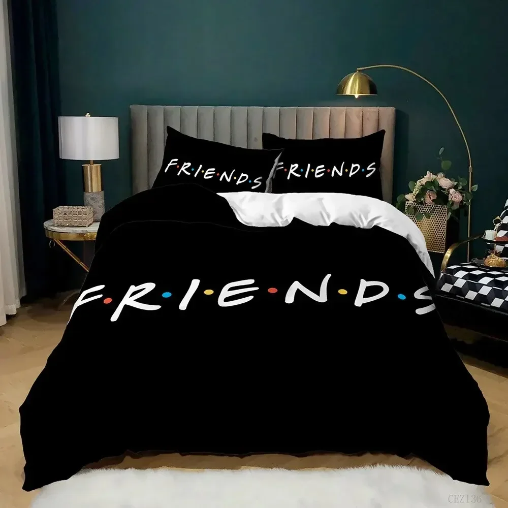 Friends Tv Show Style Bedding Set Duvet Cover Bedroom Comforter Covers Single Twin King ​Size Quilt Cover Home Textile 2/3PCS 3