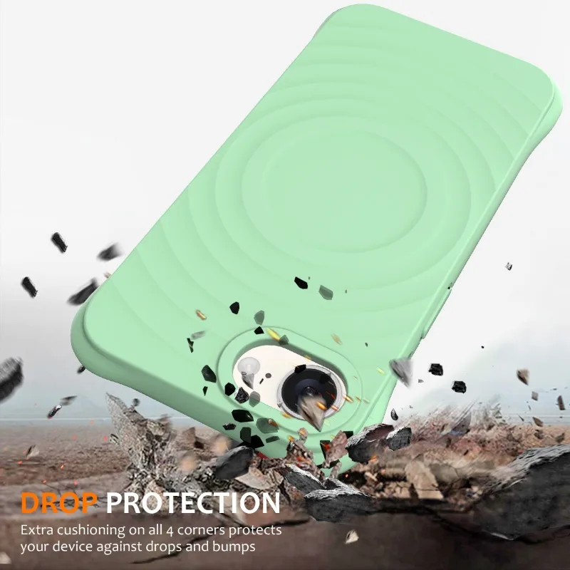 Microfiber Ripple Liquid Silicone Magnetic Case with Matte Finish