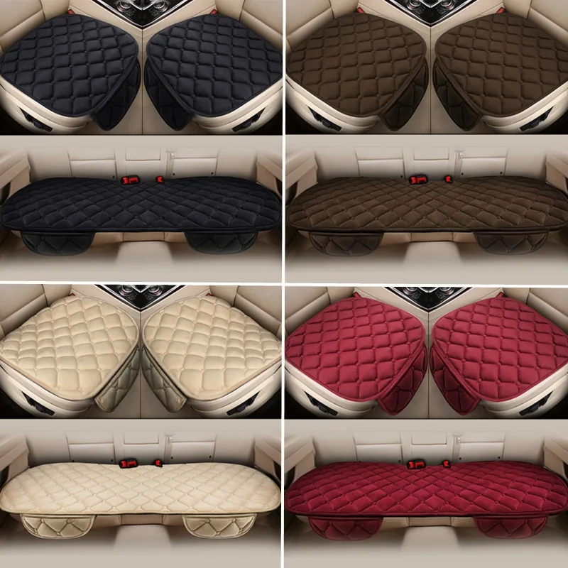 Car Seat Covers Plush Anti Scratch Automotive Seat Protector Cushion Auto Front/Rear Pad Universal Mats All Seasons