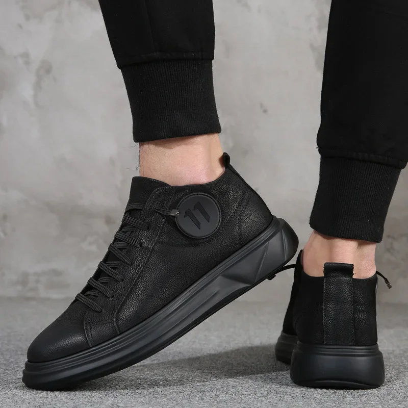 Men's  2023 new trend versatile men's casual shoes board shoes leather soft sole breathable leather shoes 6
