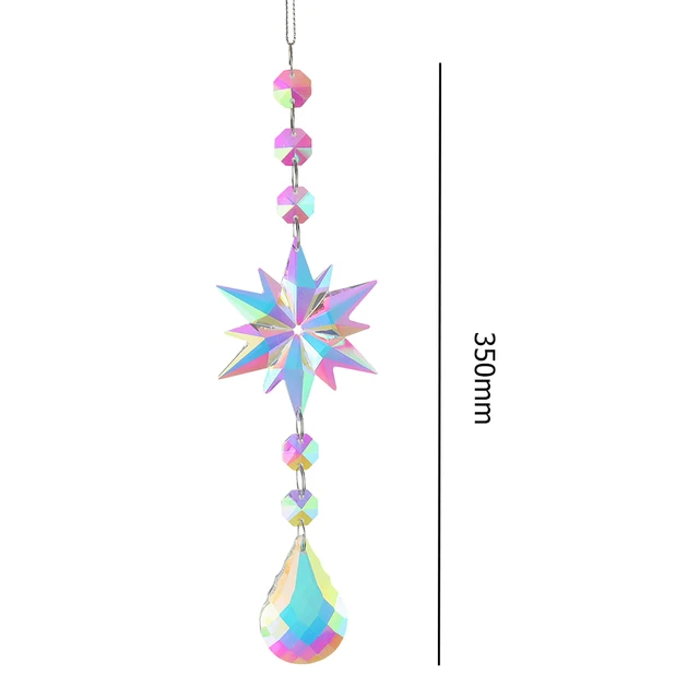 Crystal Light Collection Medál Kerti Díszek Karácsonyi Prizma Szélcsípés Ablak Terasz Dekoráció Színes Gyöngyök Otthoni Kerthez - Image 6