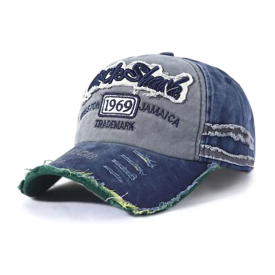 CAPPELLO BASEBALL IN DENIM ACID WASH ECRU