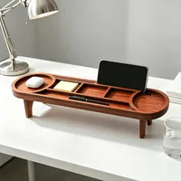 Wooden Desk Organizer with Phone Stand Multi Functional Desktop Storage Rack for Office Home Stationery Pen Holder Accessories 3