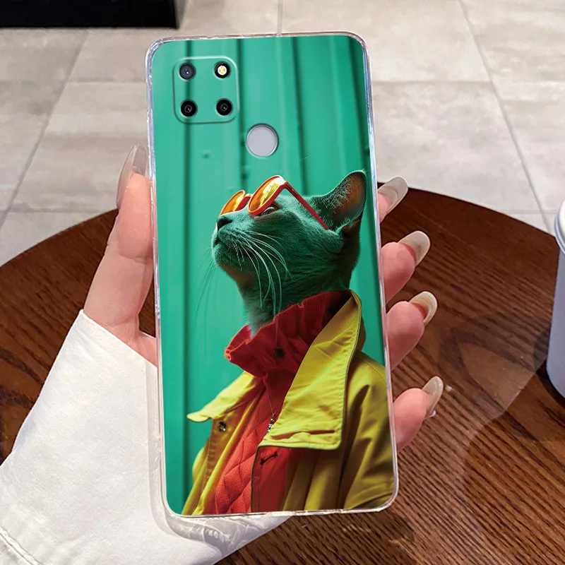 Aesthetic Cute Cat Astronaut Transparent Silicone Phone Case Cover