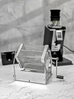 1pc Coffee Bean Roaster Hand Crank Open Flame Stainless Steel Rotary Cage Home Raw Bean Roasters No Heat Source 1