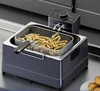 220V Commercial Electric Deep Fryer Large Capacity Thickened Multifunctional Fryer Pan Stable Single Cylinder Fried Dough Tongs 2