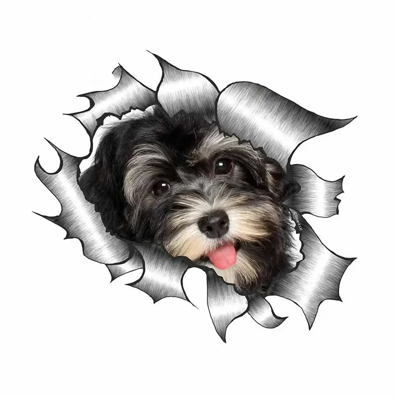 Personality Havana Pet Dog Car Decal Decoration Motorcycle Decal Dog Pattern Decoration Accessories Creativity, 10cm