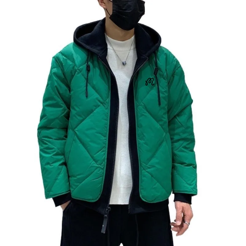 숏패딩 Fashion Fake Two Items Casual Coat Men Golf Wear Winter High Quality Golf Jacket Korean Clothing Men New Jacket 말본