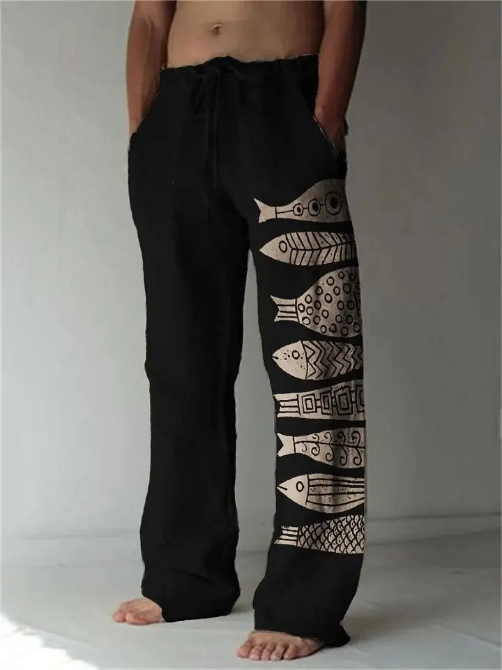 2024 new casual pants men's spring and autumn new vertical trousers men's autumn loose straight, broad-legged trousers foreign