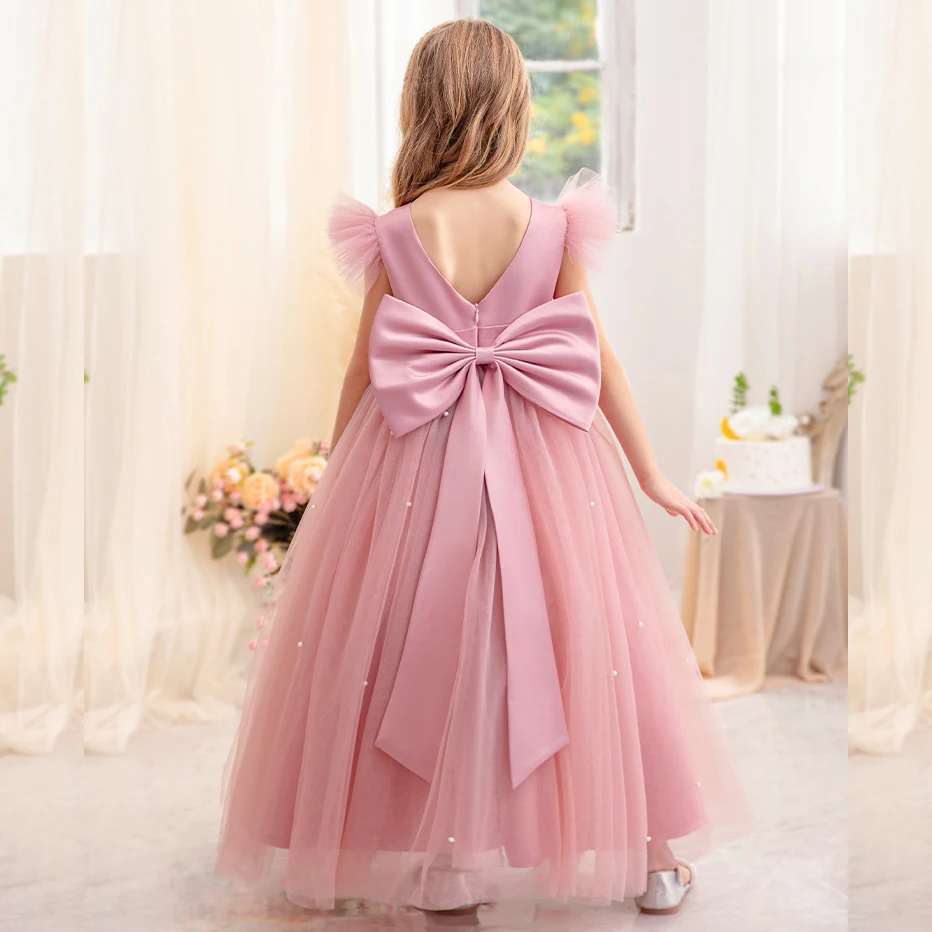 

Элегантное Длинное платье принцессы с V-образным вырезом и цветочным рисунком для девочек на день рождения 24543