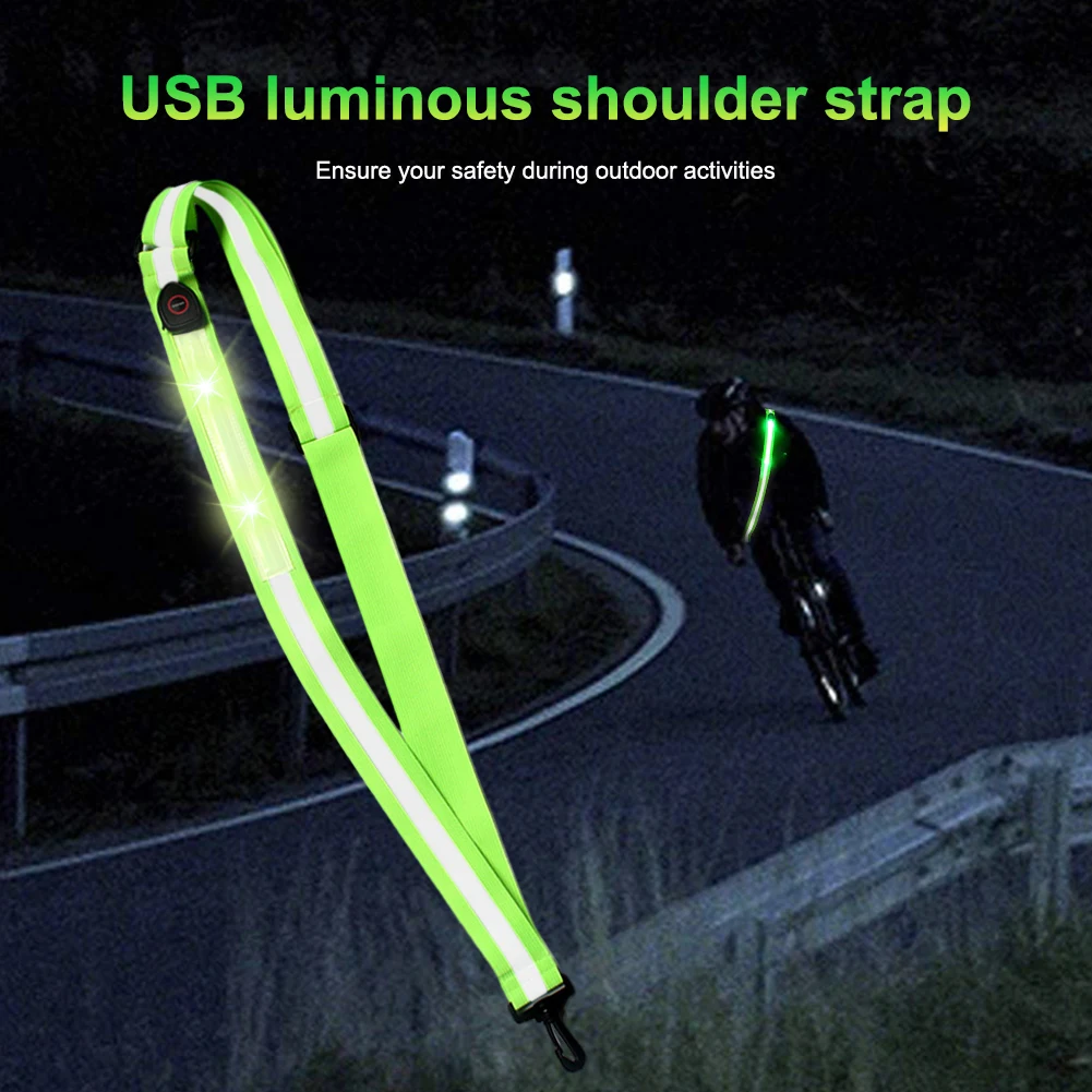 USB 충전식 반사 워킹 기어, 높은 가시성 LED 반사 벨트, 야간 달리기용 안전 반사 달리기 기어
