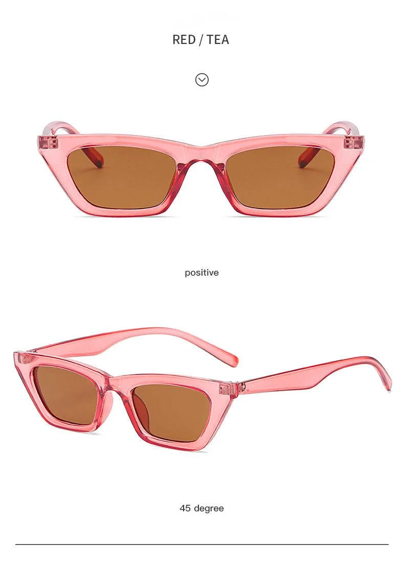 Retro Cat Eye Sunglasses For Women Small Frame Trendy Street Style_voghion.com