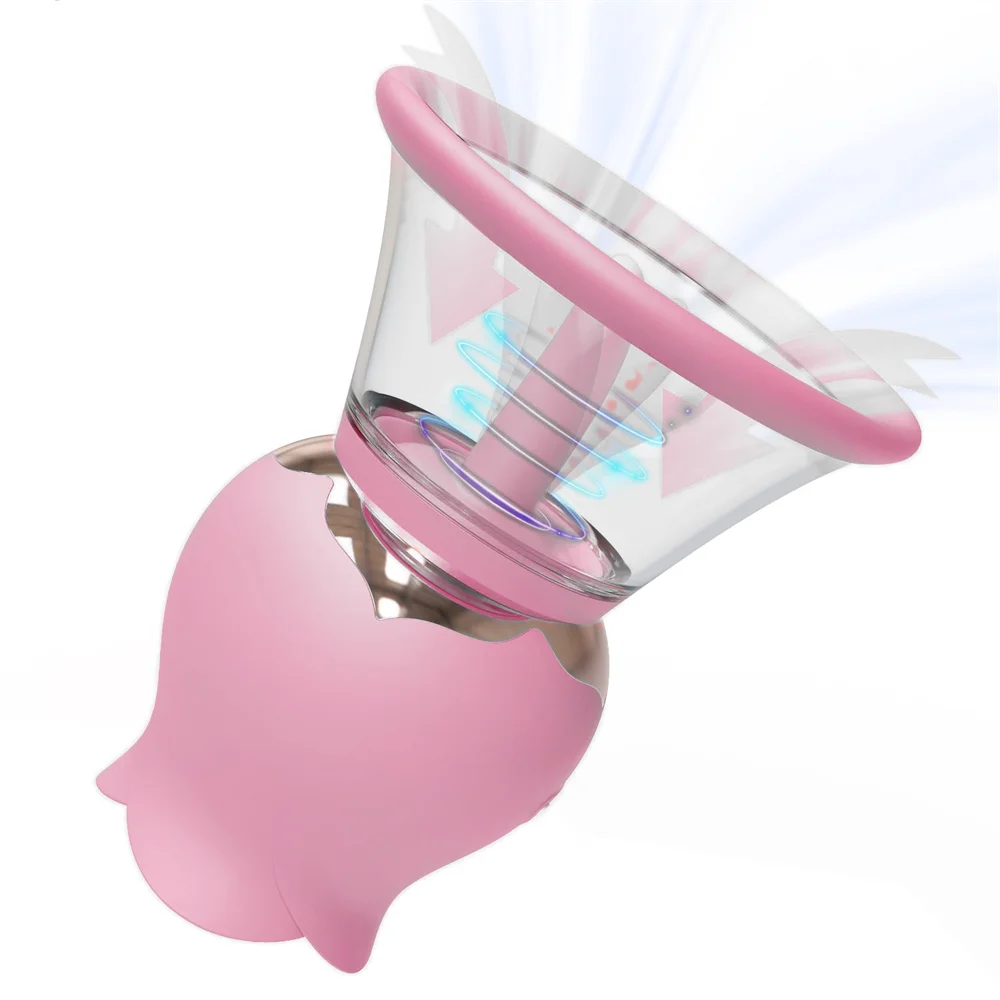 Rose Tongue Licking Cup Sucking Clit Clitoris Dildo Nipple Pussy Stimulator Silicone Adult Sex Toys For Women Couple Joinjjtoy