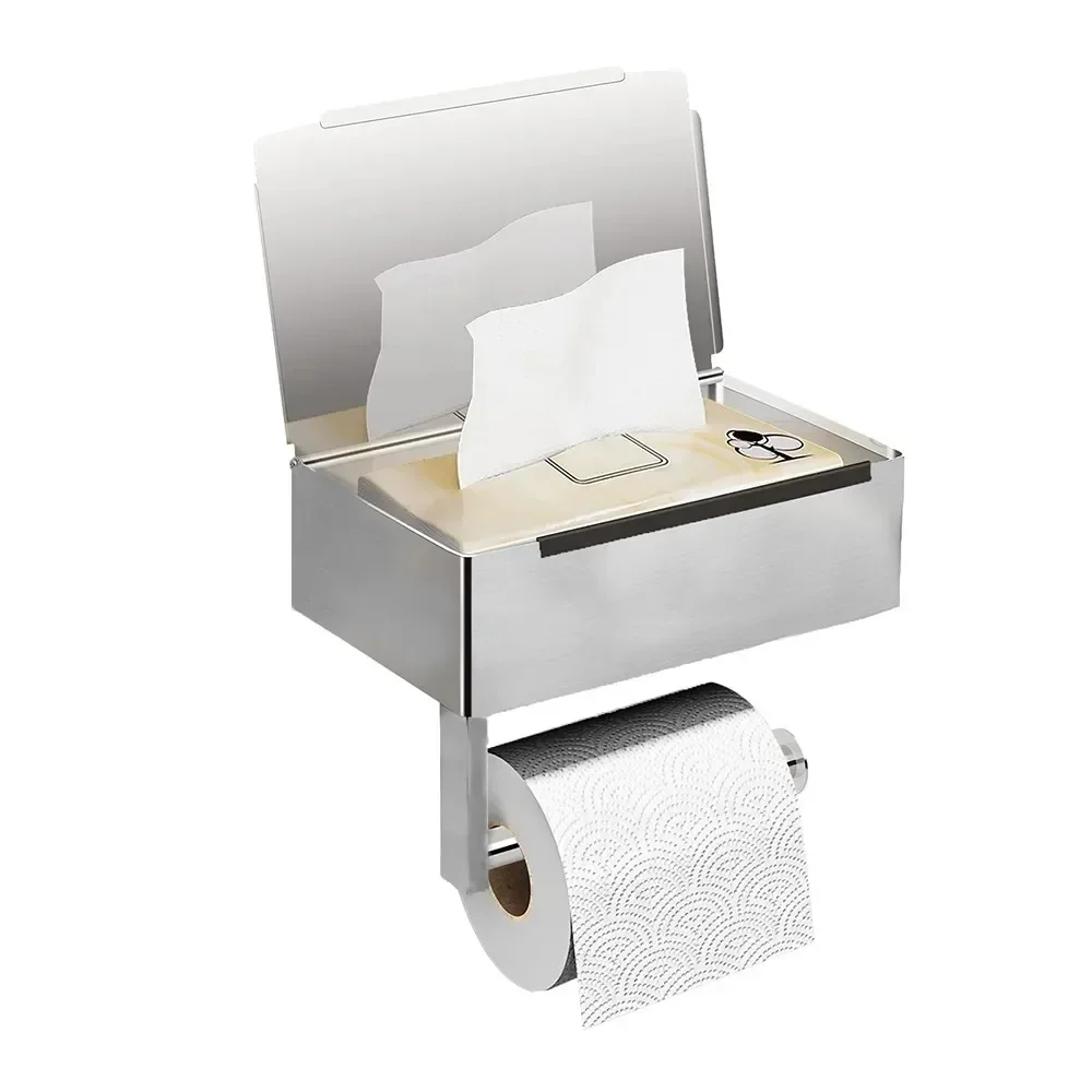 

Toilet Paper Holder Bathroom Stainless Steel Toilet Roll Holder Wall Mounted Stand for Boxes Paper Holder Kitchen BathroomTissue