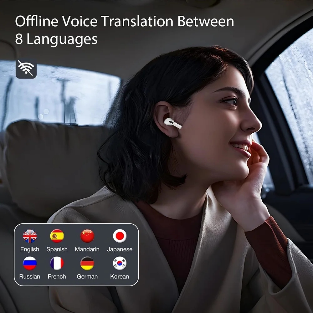 Business Meetings Wireless Translation Earbuds 98% Accuracy Simultaneous Translation Seamless Superb Audio Guality
