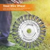 Lawn Mower Brush Cutter Steel Wire Wheel Disc Grass Trimmer Head Twist Knot Brush Weed Trimmer Head Removal Grass Tools 2