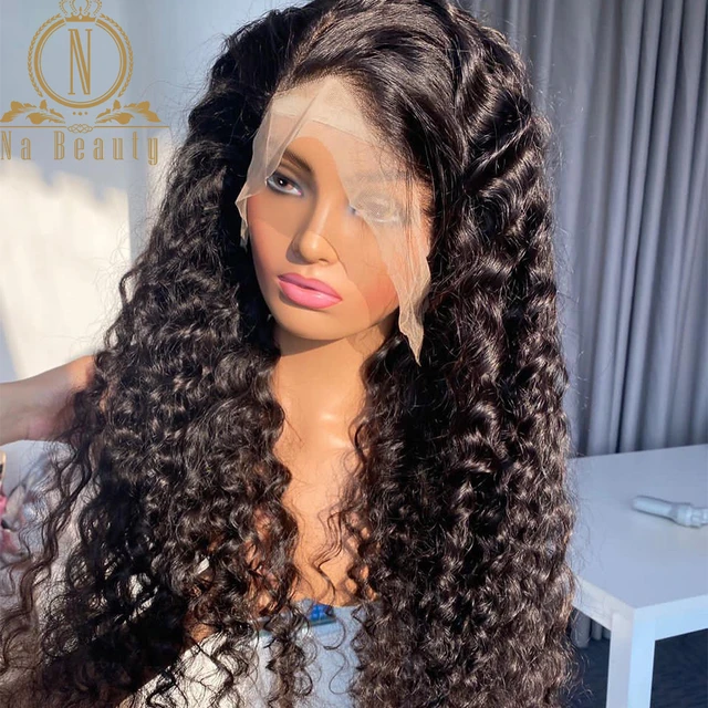 150 Density Lace Front Human Hair Wigs With 13x4 Front Lace Natural Black  Color Curly Hair For Black Women Hair Nabeauty - AliExpress