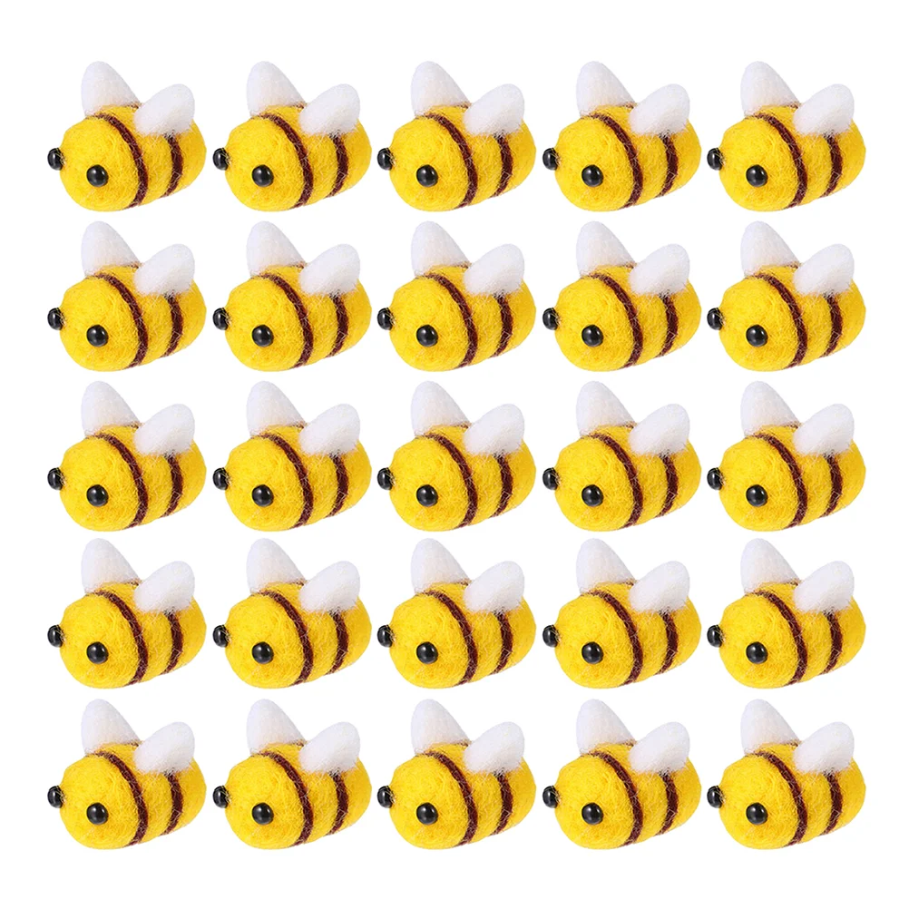 

25 Pcs Finished Product Wool Felt Bee Child Garland Craft Supplies Bees DIY Crafts