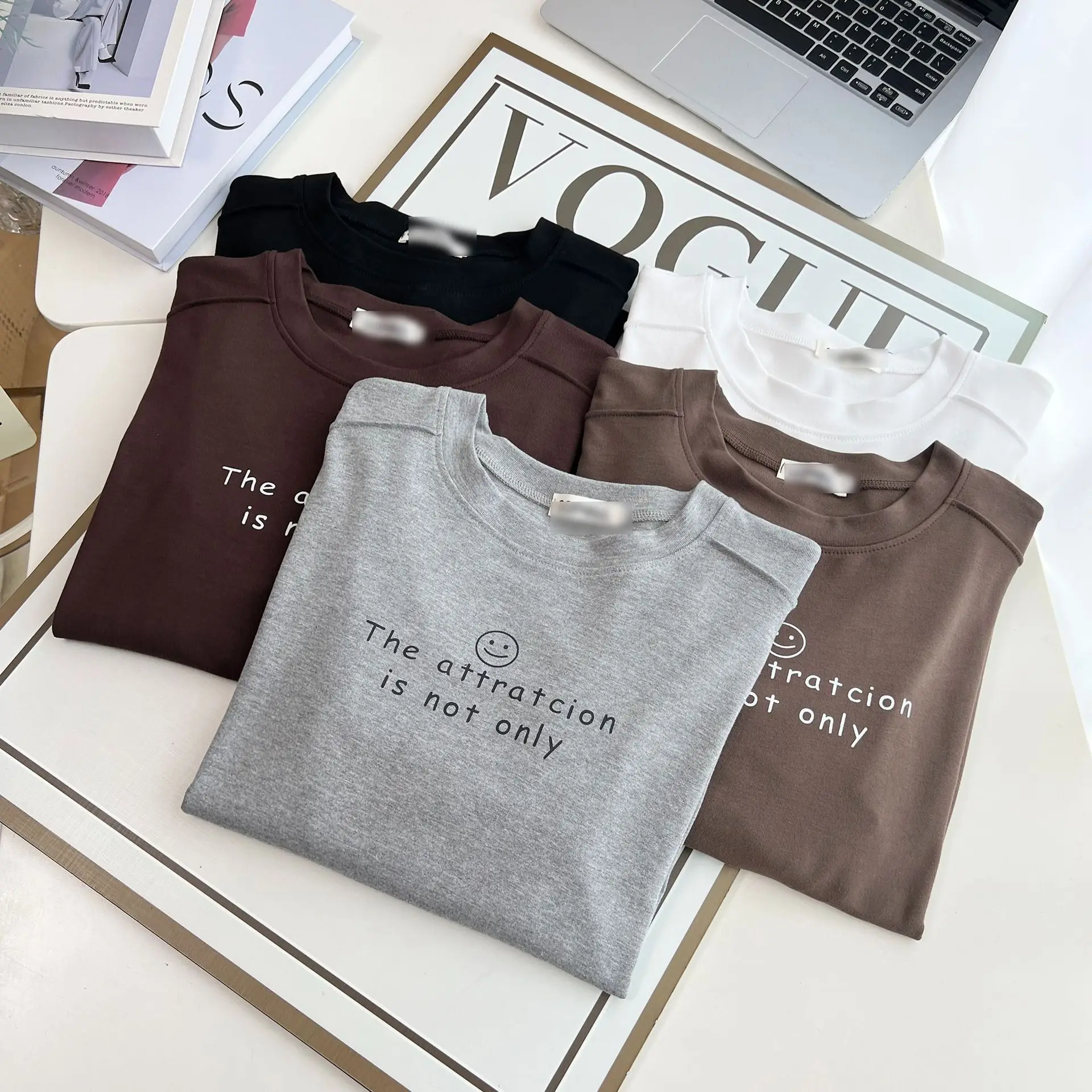 Plus Size Women's T-Shirt Autumn New Basic Style three-dimensional Cut Printed Letter Long Sleeved Tees 666